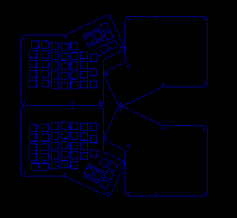First custom keyboard - 3mm plates for matrix-wired ergodox.
