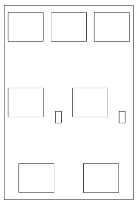 Plate layout that supports 1+2 or 1+1+1 or 1.5+1.5