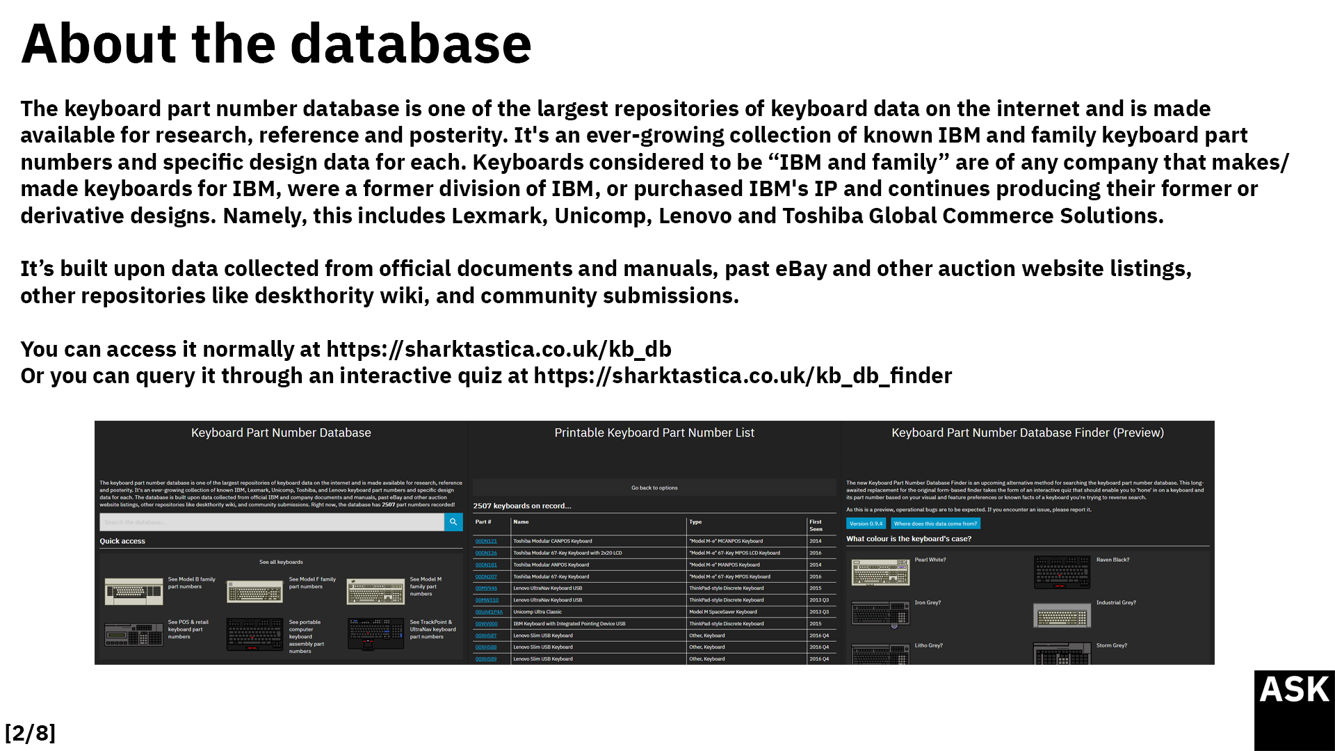 Shark's IBM keyboard part number database reaches 2500 keyboards recorded! 287118-1