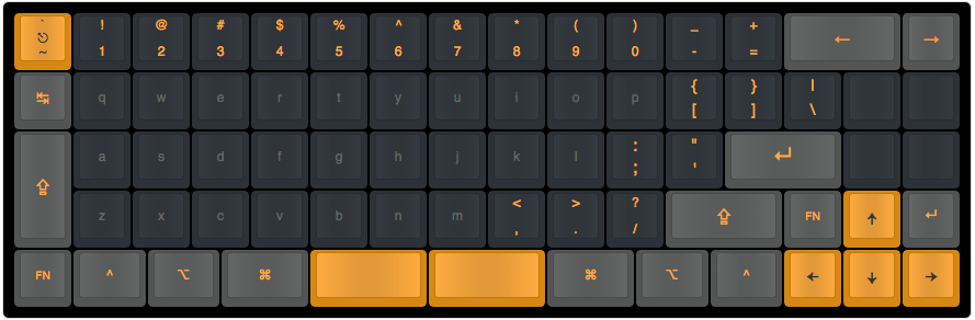 Non-standard ortholinear experiment w Zealio 65g Tactile 134592-1