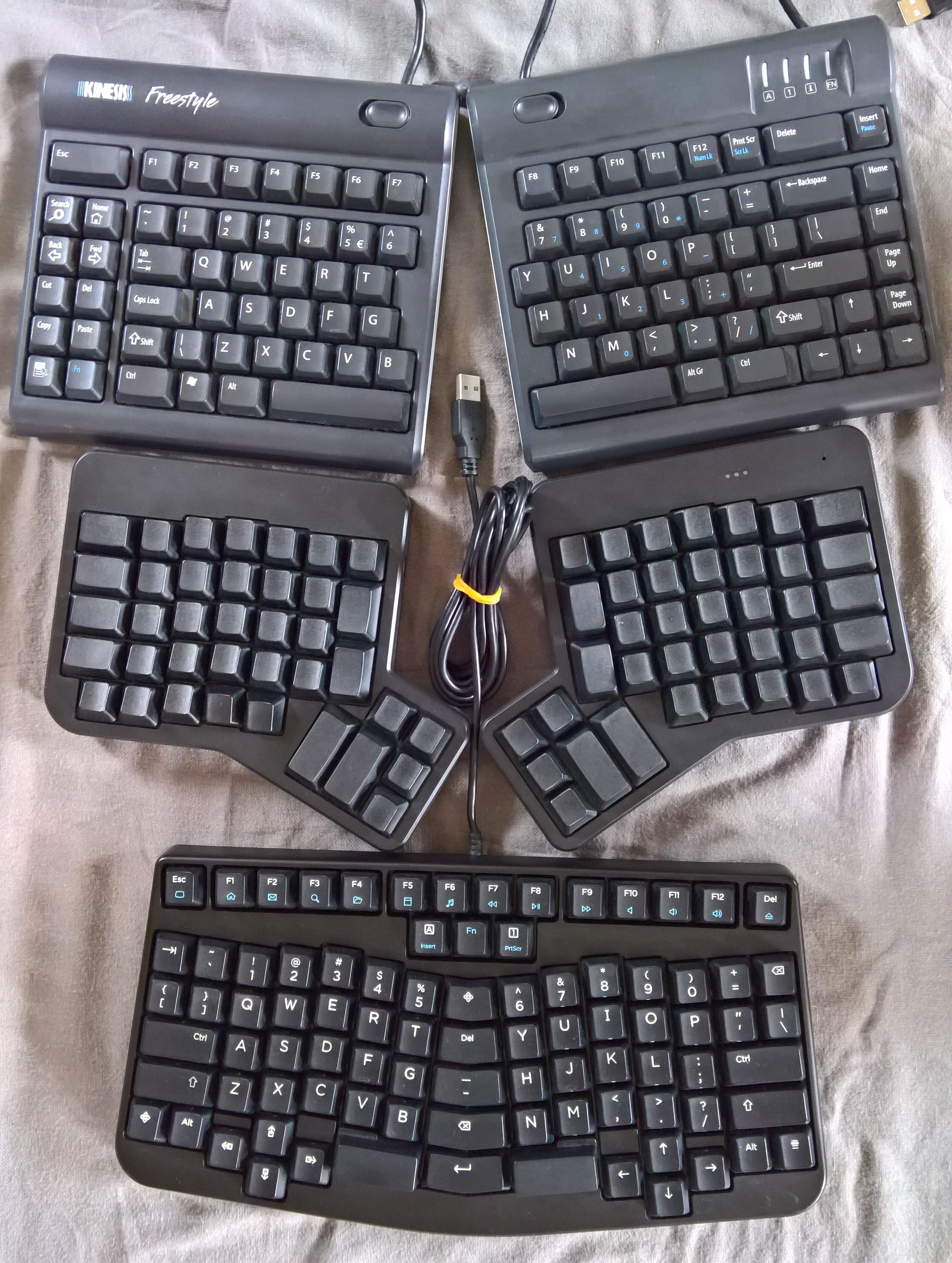 Visual comparison: ErgoDox EZ, Truly Ergonomic Keyboard and Kinesis Freestyle 172719-2