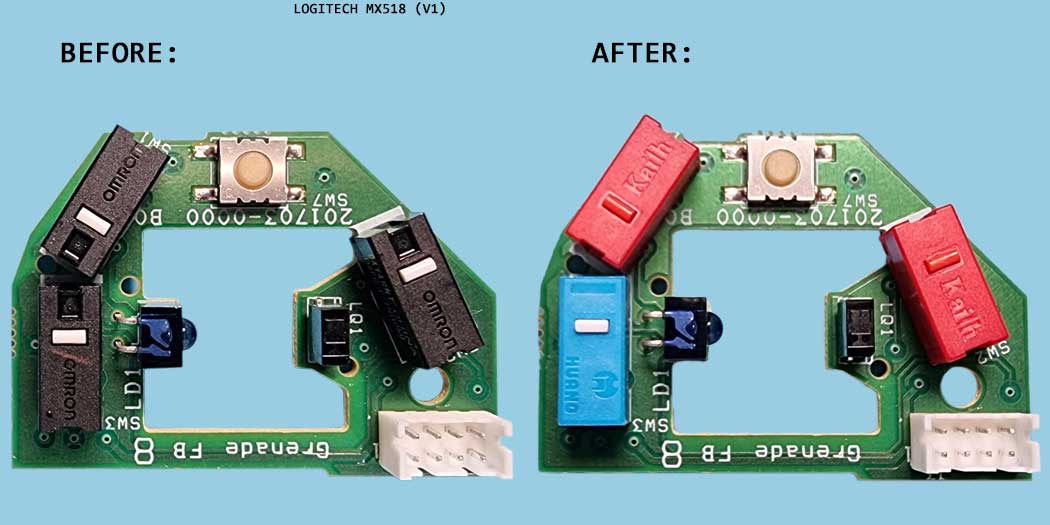 Logitech MX518 (V1) Cleaning/ Mods 283092-7