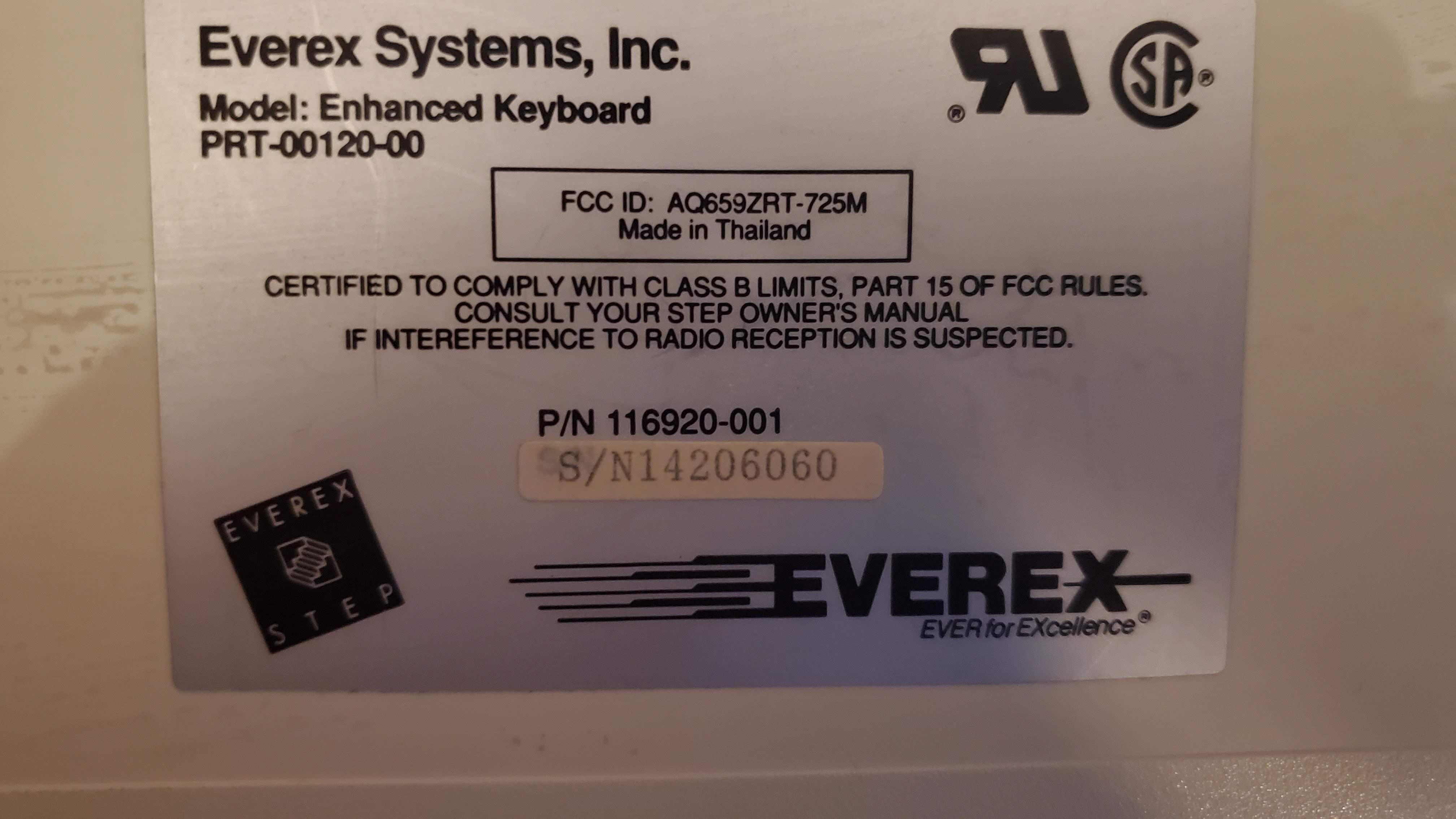 Trying to resurrect an Everex keyboard, having intermittent key problems 242207-1