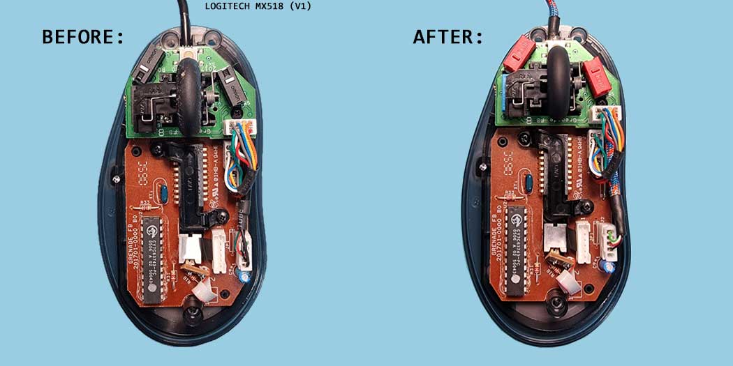 Logitech MX518 (V1) Cleaning/ Mods 283090-6