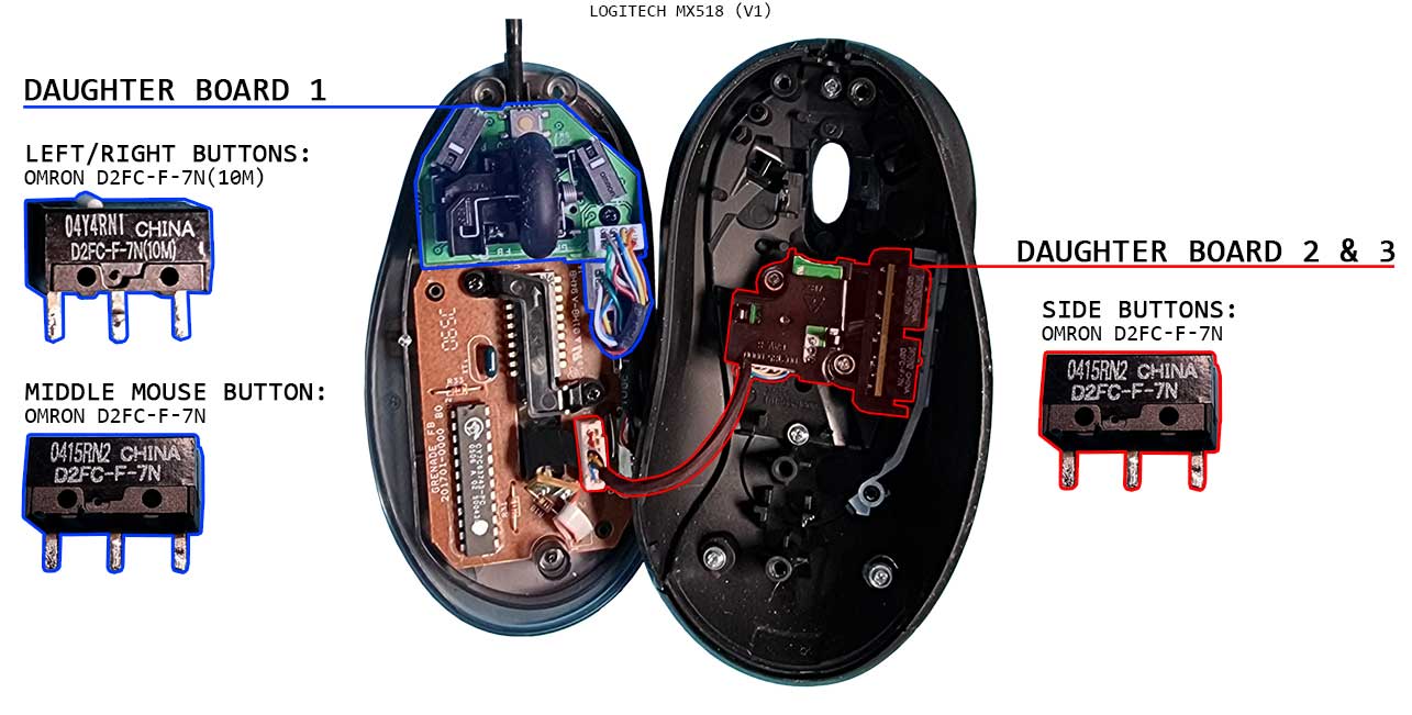 Logitech MX518 (V1) Cleaning/ Mods 283098-10