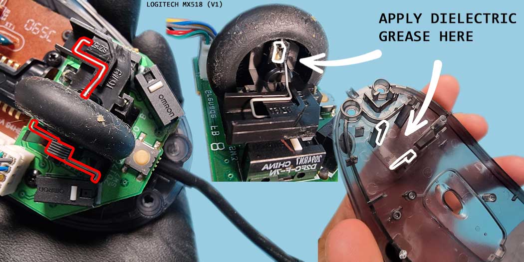 Logitech MX518 (V1) Cleaning/ Mods 283102-12