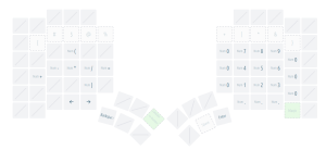 Multilingual layout for split keyboards with thumb clusters 315488-2