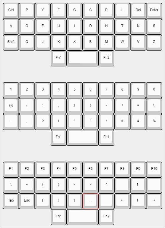 30% ortholinear dvorak keyboard