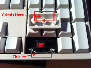 Costar Stabilizer Wire Grinds Inside of Keycap 16276-0
