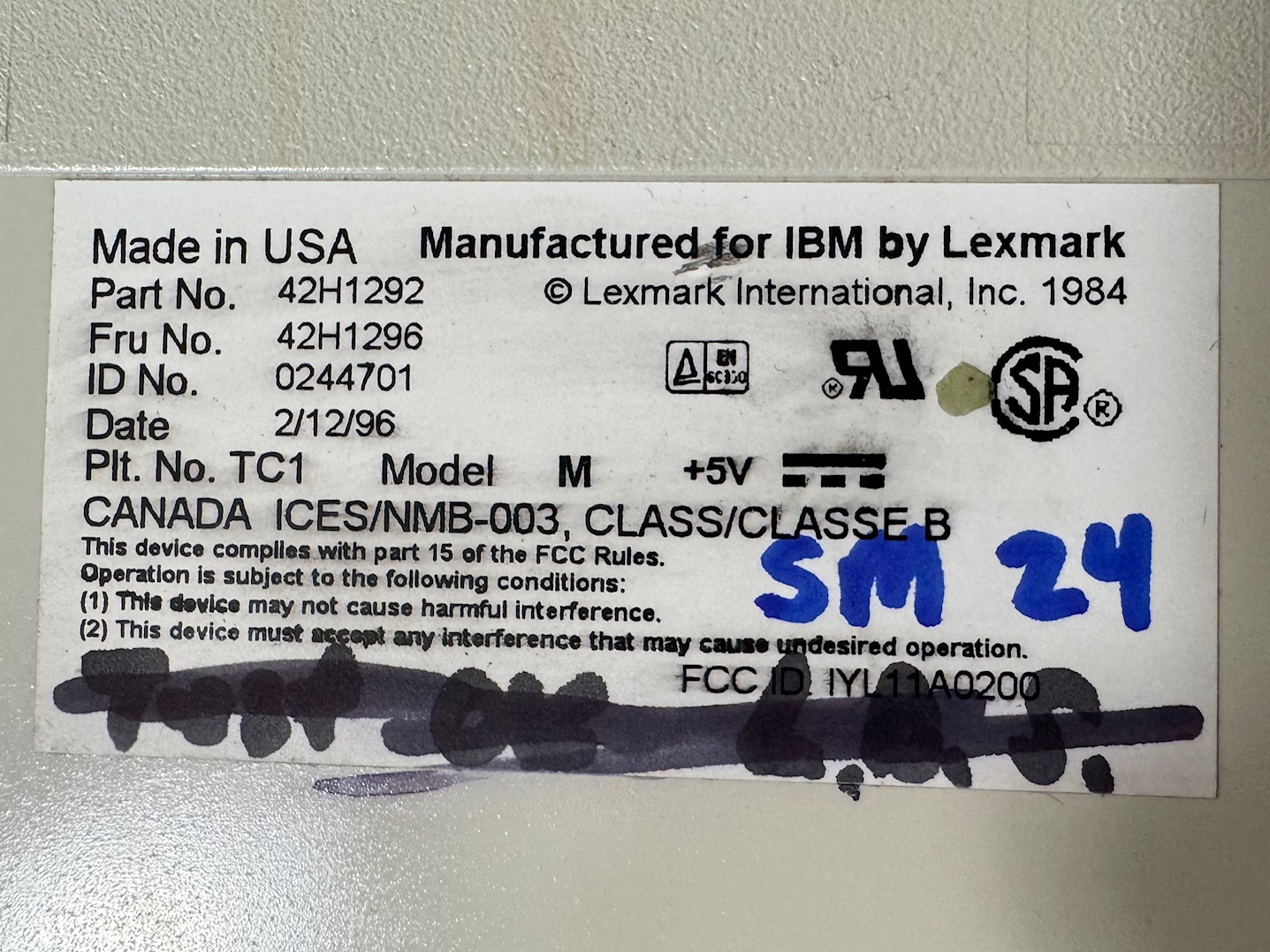 IBM 42H1292 Model M Upgrade 313059-1