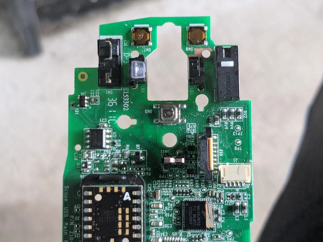 Logitech G502 board inside 3d printed Logitech G9X body 274552-0