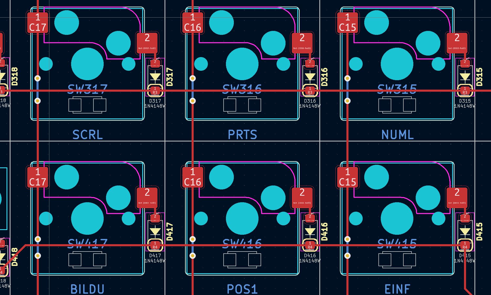 KiCAD Via usge for column routing - am i missing sth? 269326-0