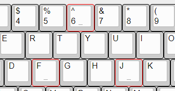 The case for turning the key 6 in the main alphanumeric block into a homing key.