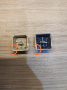 Help: problem with IBM 5140 keycaps preventing switches from fully depressed 233630-0