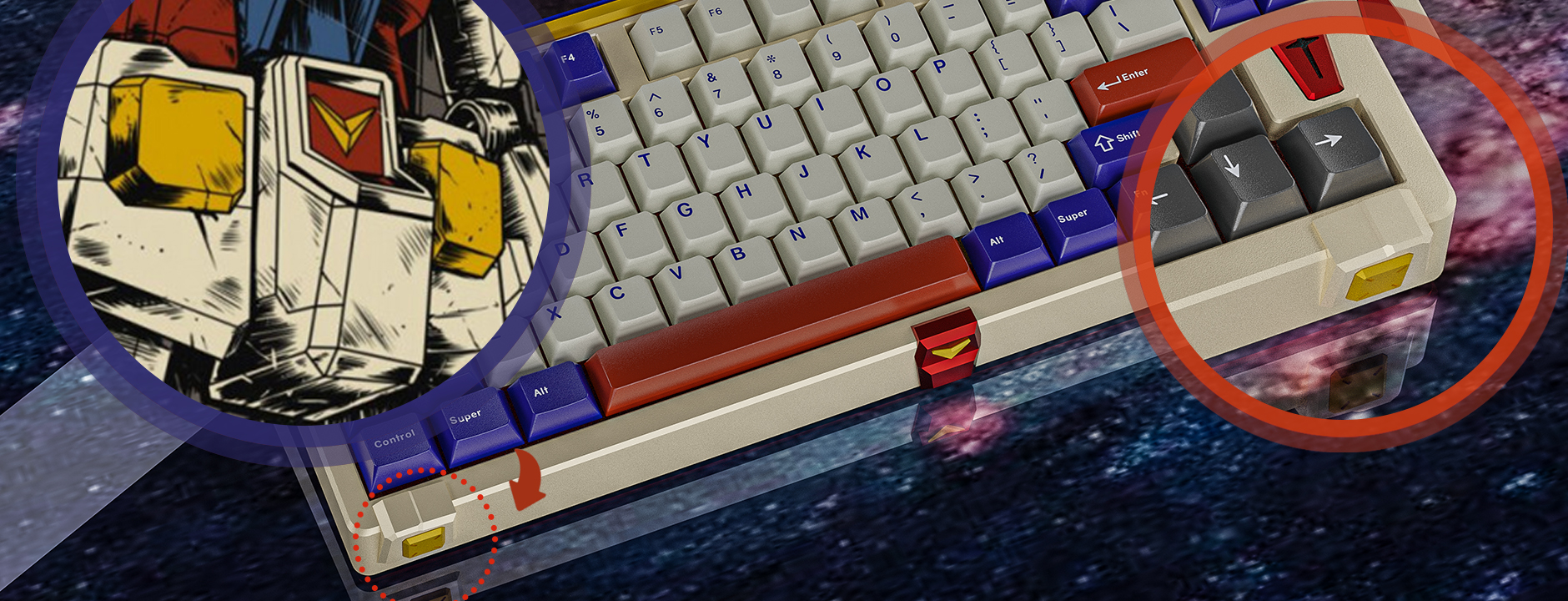 【IC】Keygeak-PIXI87 Customized Keyboard (Inspired by Gundam) 303794-2