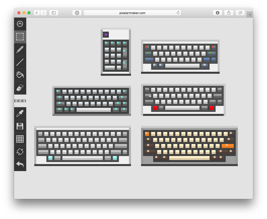 Keyboard Pixel Arts Guide & Template 190119-0