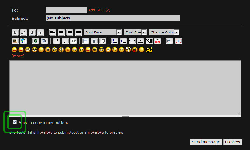 How to save sent PMs by default 167284-0