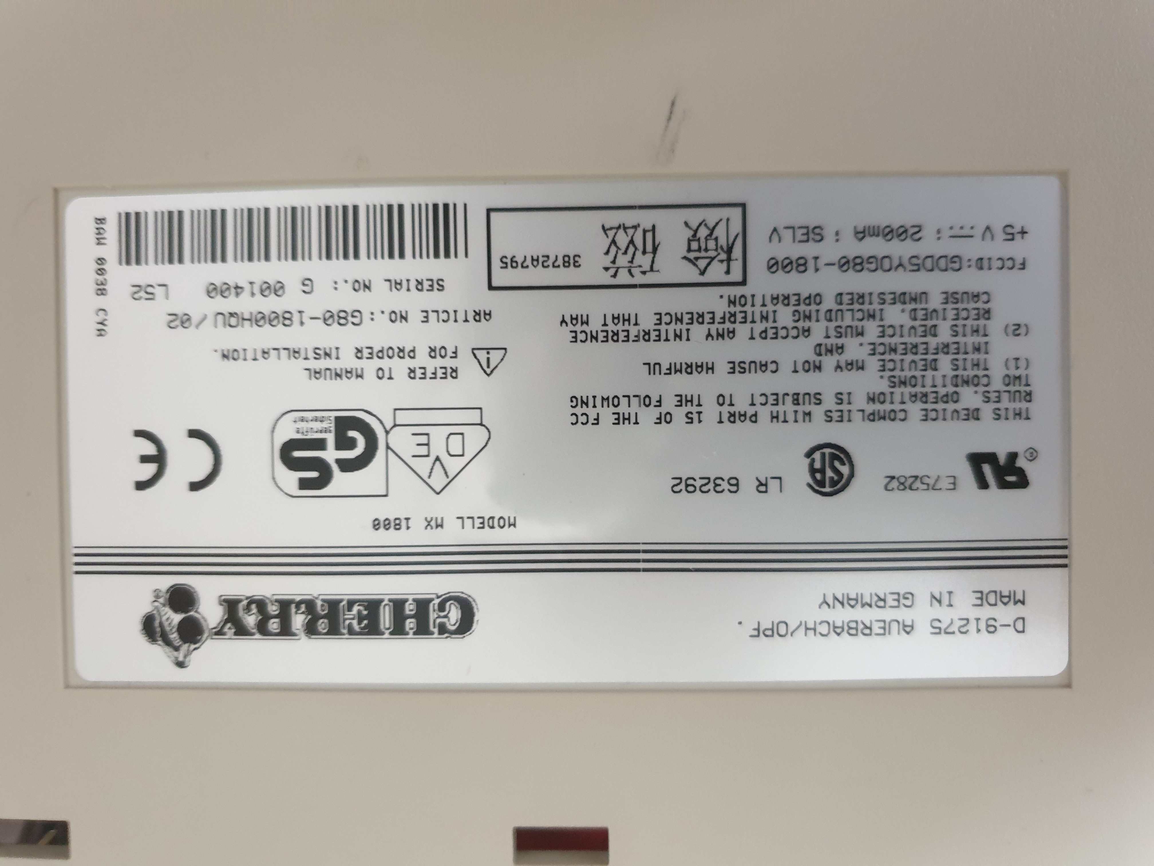Replacing cable from a Cherry G80-1800 HQU / PS2 (?) to USB 212689-0