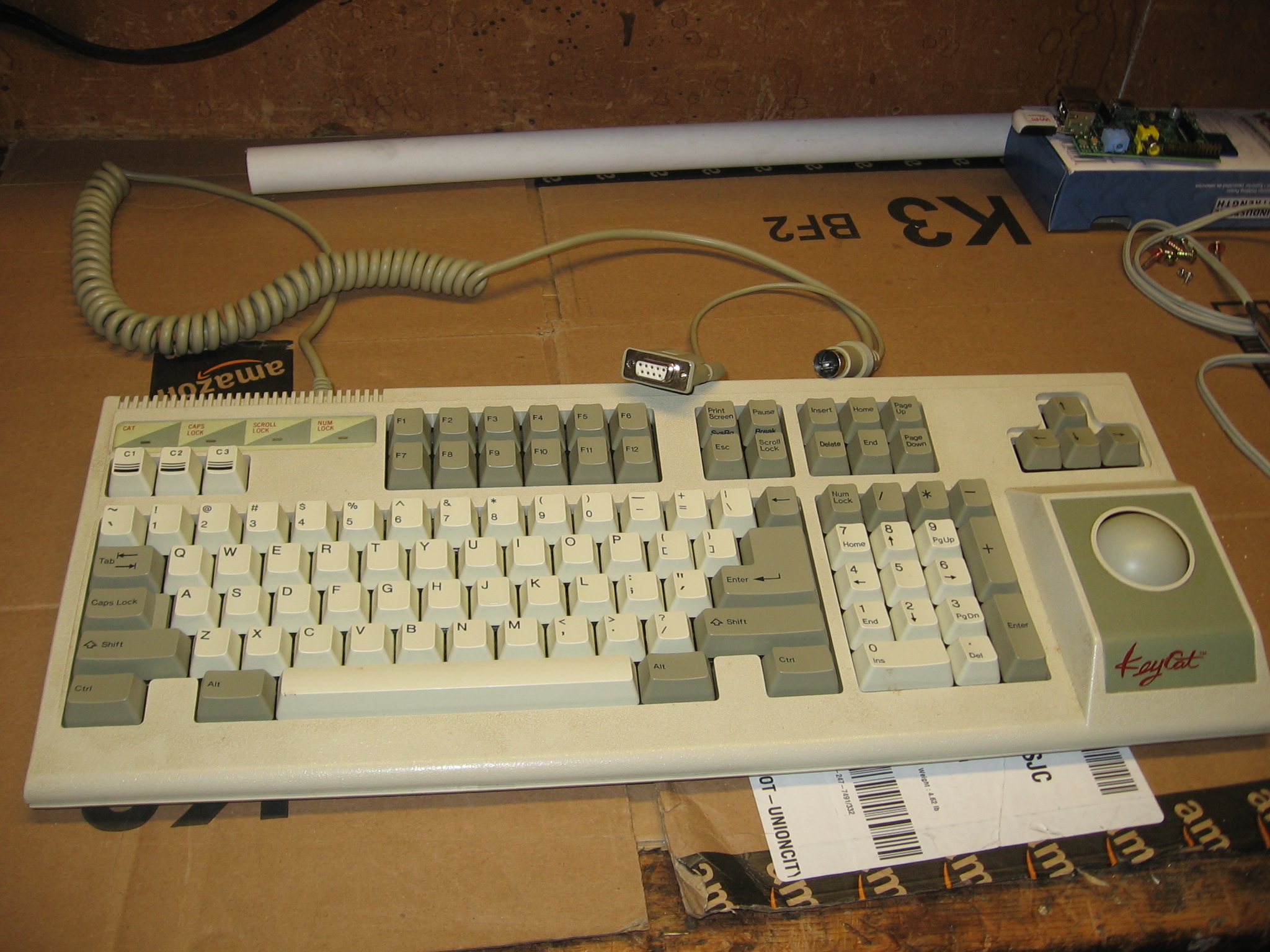 Raspberry Pi inside and converting a Keycat to USB 18059-0