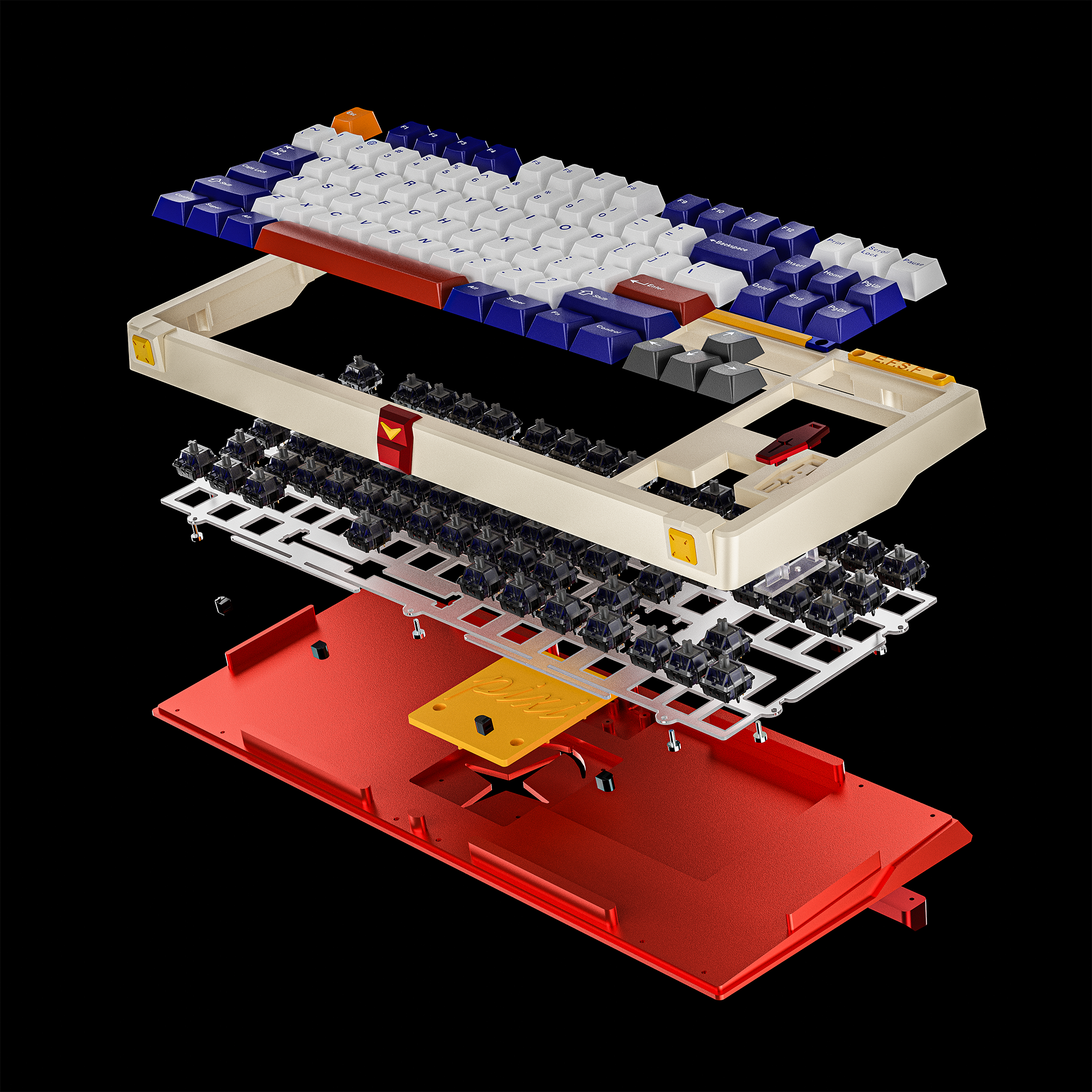 【IC】Keygeak-PIXI87 Customized Keyboard (Inspired by Gundam) 303800-5