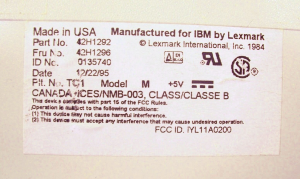 2 Lexmark Model M's, p/n 42H1292, $24.99 each + shipping 178930-1