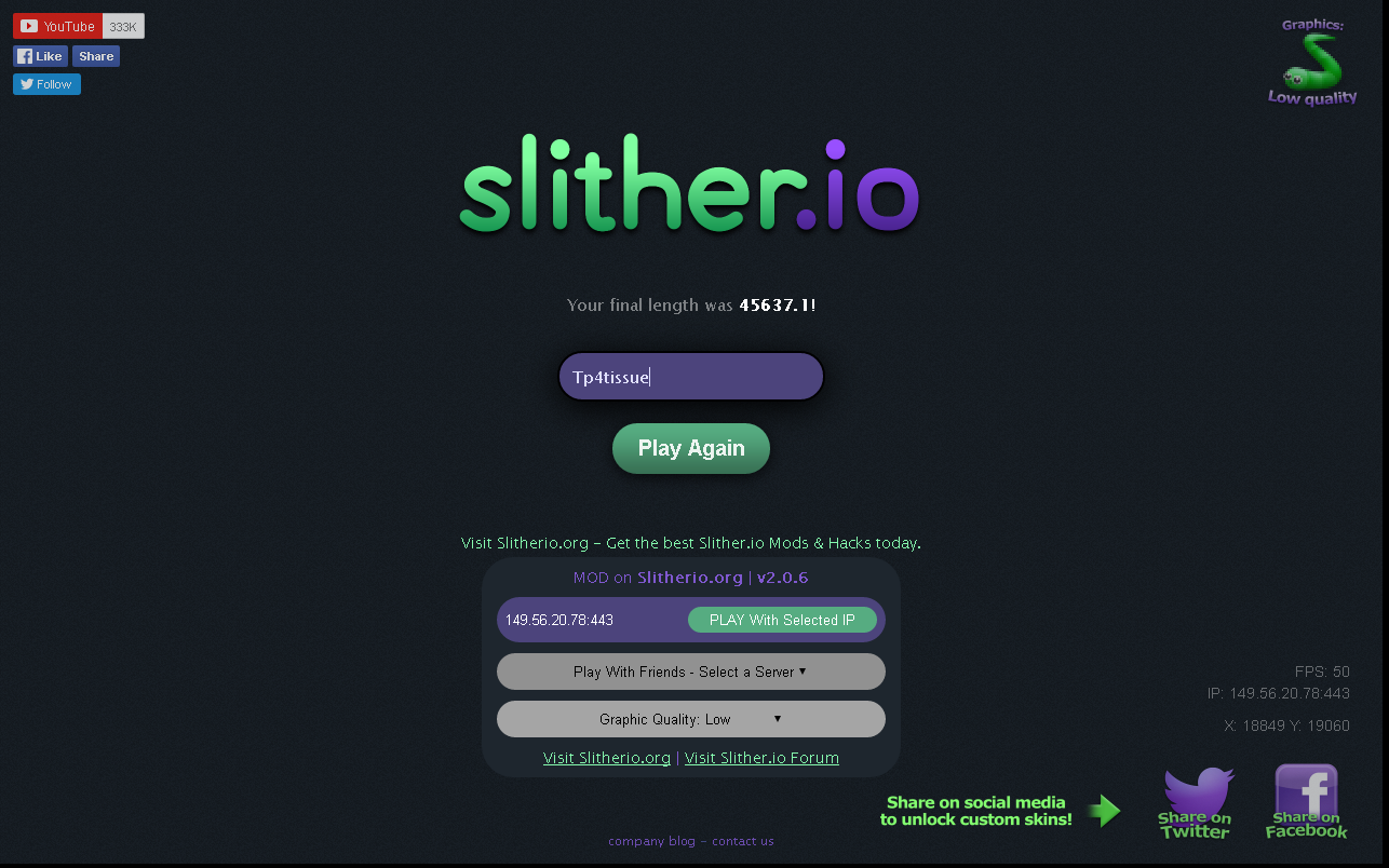 Slitherio select server